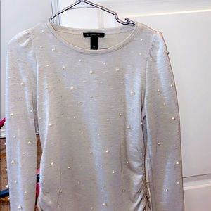 size small light grey pearl sweater